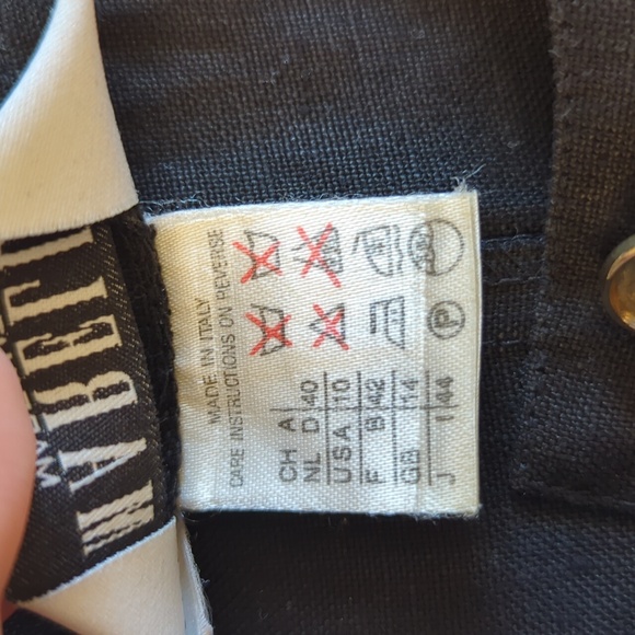 Vintage Marella Pure Linen Black Button-Front Mini Dress - Picture 8 of 8